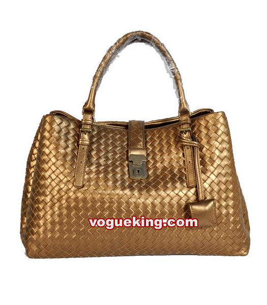 Borsa Bottega Veneta Nappa Agnello spalla Tessuto Bronzo